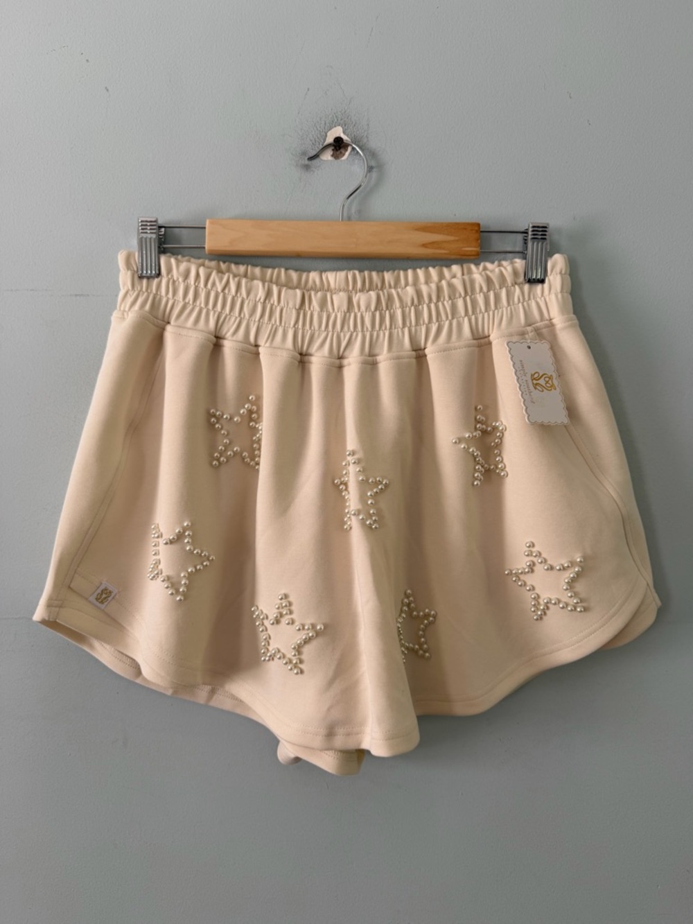 NWT Simply Southern Pearl Embellished Star Off White Sweatshirt + Skort Set - Picture 6 of 9